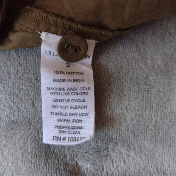 Ulla Johnson Marleigh A-Line Shorts Olive Cotton - Picture 5 of 6